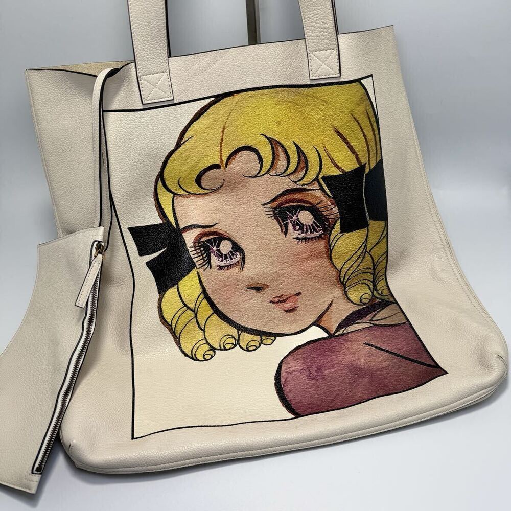 GUCCI Tote Bag Viva Volleyball Girl Leather Shoulder Ide Chikae